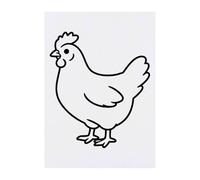 Azeeda 'Simple Chicken Line Art' Temporary Tattoo - A6 (TO00096551)