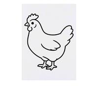 Azeeda 'Simple Chicken Line Art' Temporary Tattoo - Water Resistant, Skin-Safe, Non-Toxic Transfer (TO00096551)
