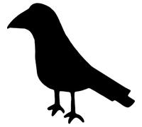 Azeeda 'Simple Crow ' Reusable Stencil - Durable Decorative Template for Painting and Spraying on Walls, Tiles, Wood, Fabric & Craft Projects - S (A6) (WS00070658)