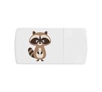 Azeeda 'Simple Cute Raccoon Standing' Pill Box with Tablet Splitter (PI00043451)