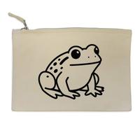 Azeeda 'Simple Frog Outline' Canvas Clutch Bag/Accessory Case (CL00050187)