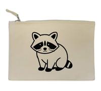 Azeeda 'Simple Raccoon Outline' Canvas Clutch Bag/Accessory Case (CL00050264)