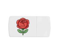Azeeda 'Simple Red Rose' Pill Box with Tablet Splitter (PI00040788)