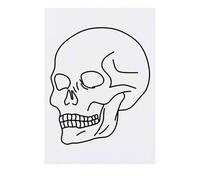 Azeeda 'Simple Skull Line' Temporary Tattoo - Water Resistant, Skin-Safe, Non-Toxic Transfer (TO00093855)
