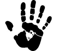 Azeeda 'Single Handprint' Reusable Stencil - Durable Decorative Template for Painting and Spraying on Walls, Tiles, Wood, Fabric & Craft Projects - S (A6) (WS00069169)