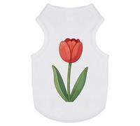 Azeeda 'Single Red Tulip' Pet Dog/Cat T-Shirt, L (PT00180583)