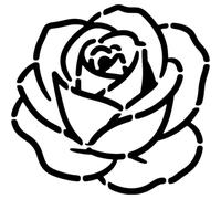 Azeeda 'Single Rose Bloom' Reusable Stencil - Durable Decorative Template for Painting and Spraying on Walls, Tiles, Wood, Fabric & Craft Projects - XL (A3) (WS00083314)