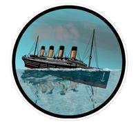 Azeeda 'Sinking Titanic Motif' White Premium Vinyl Decal Sticker - Waterproof, Durable & Easy to Apply - Ideal for Car Bumpers, Windows, Bins and More - Large (210mm) (DW00046835)