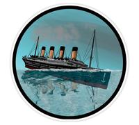 Azeeda 'Sinking Titanic Motif' White Premium Vinyl Decal Sticker - Waterproof, Durable & Easy to Apply - Ideal for Car Bumpers, Windows, Bins and More - XL (460mm) (DW00046836)