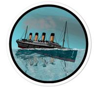 Azeeda 'Sinking Titanic Motif' White Premium Vinyl Decal Sticker - Waterproof, Durable & Easy to Apply - Ideal for Car Bumpers, Windows, Bins and More - Medium (100mm) (DW00046834)
