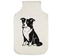 Azeeda 'Sitting Border Collie' Hot Water Bottle Cover (HW00042830)