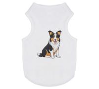 Azeeda 'Sitting Border Collie' Pet Dog/Cat T-Shirt, S (PT00175909)