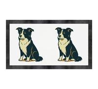 Azeeda 'Sitting Border Collie' Pet Feeding Mat (PM00031173)