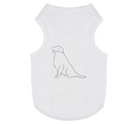 Azeeda 'Sitting Dog Line Art' Pet Dog/Cat T-Shirt, XS (PT00162780)