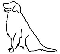 Azeeda 'Sitting Dog Line Art' Reusable Stencil - Durable Decorative Template for Painting and Spraying on Walls, Tiles, Wood, Fabric & Craft Projects - XXL (A2) (WS00080836)