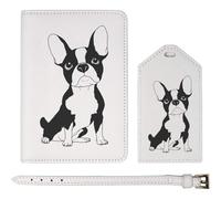 Azeeda 'Sitting French Bulldog' Passport Cover & Luggage Tag Travel Set (PA00035053)