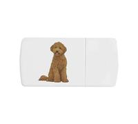 Azeeda 'Sitting Goldendoodle' Pill Box with Tablet Splitter (PI00042554)