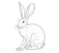 Azeeda 'Sitting Hare' Sticker - White, 46cm (DW00129739)