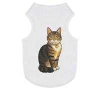 Azeeda 'Sitting Tabby Cat' Pet Dog/Cat T-Shirt, L (PT00152631)