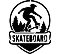 Azeeda 'Skateboarding Emblem Design' Reusable Stencil - Durable Decorative Template for Painting and Spraying on Walls, Tiles, Wood, Fabric & Craft Projects - L (A4) (WS00061911)