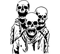 Azeeda 'Skeleton Crew' Reusable Stencil - Durable Decorative Template for Painting and Spraying on Walls, Tiles, Wood, Fabric & Craft Projects - L (A4) (WS00056185)