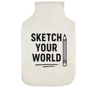 Azeeda 'Sketch Your World Artist Statement with Penci' Hot Water Bottle Cover (HW00044211)