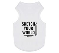 Azeeda 'Sketch Your World Artist Statement With Penci' Pet Dog/Cat T-Shirt, L (PT00165083)