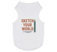 Azeeda 'Sketch Your World Artist Statement With Penci' Pet Dog/Cat T-Shirt, M (PT00165086)