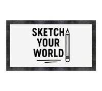 Azeeda 'Sketch Your World Artist Statement With Penci' Pet Feeding Mat (PM00032562)