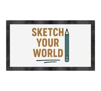 Azeeda 'Sketch Your World Artist Statement With Penci' Pet Feeding Mat (PM00032563)