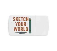 Azeeda 'Sketch Your World Artist Statement with Penci' Pill Box with Tablet Splitter (PI00037672)