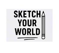 Azeeda 'Sketch Your World Artist Statement With Penci' Temporary Tattoo - Water Resistant, Skin-Safe, Non-Toxic Transfer (TO00091031)