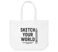 Azeeda 'Sketch Your World Artist Statement With Penci' Tote Shopping Bag For Life (BG00085921)