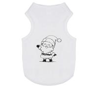 Azeeda 'Sketchy Cute Santa Waving' Pet Dog/Cat T-Shirt, L (PT00162751)