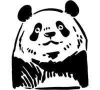 Azeeda 'Sketchy Panda Portrait' Reusable Stencil - Durable Decorative Template for Painting and Spraying on Walls, Tiles, Wood, Fabric & Craft Projects - M (A5) (WS00060628)