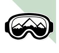 Azeeda 'Ski Goggles' Premium Vinyl Decal Sticker - Waterproof, Durable & Easy to Apply - Ideal for Cars, Windows, Bins and More - 720mm (XXL) (DW00155621)