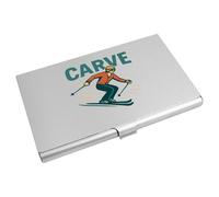 Azeeda 'Skiing Carve The Mountain' Business Card Holder/Credit Card Wallet (CH00048637)