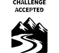 Azeeda 'Skiing Challenge Accepted' Reusable Stencil - Durable Decorative Template for Painting and Spraying on Walls, Tiles, Wood, Fabric & Craft Projects - XL (A3) (WS00080397)