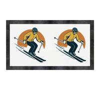 Azeeda 'Skiing Person' Pet Feeding Mat (PM00031246)