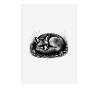 Azeeda 'Sleeping Fox' Wall Art Poster Print - Unframed Artwork for Home Decor - A4 Portrait (PP00374931)
