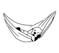 Azeeda 'Sleeping Hammock Dog' Reusable Stencil - Durable Decorative Template for Painting and Spraying on Walls, Tiles, Wood, Fabric & Craft Projects - S (A6) (WS00070531)