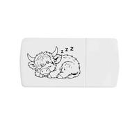 Azeeda 'Sleeping Highland Cow' Pill Box with Splitter (PI00045093)