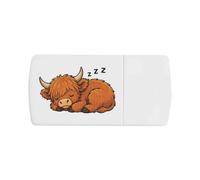 Azeeda 'Sleeping Highland Cow' Pill Box with Splitter (PI00045094)
