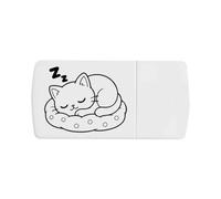 Azeeda 'Sleeping Kitten' Pill Box with Splitter (PI00045597)
