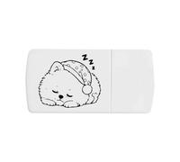 Azeeda 'Sleeping Pomeranian Dog' Pill Box with Splitter (PI00045113)
