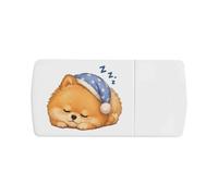 Azeeda 'Sleeping Pomeranian Dog' Pill Box with Splitter (PI00045114)