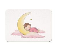 Azeeda 'Sleepy Baby Moon Girl' Rectangular Fridge Magnet - Decorative Refrigerator & Whiteboard Magnet for Home, Kitchen or Office - 70mm x 49mm (FM00044704)