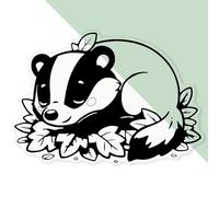 Azeeda 'Sleepy Badger' Clear Premium Vinyl Decal Stickers - Waterproof, Durable & Easy to Apply - for Car Bumpers, Windows, Bins & More - XL (460mm) (DC00148891)