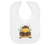 Azeeda 'Sleepy Bumble Bee' Soft Cotton Baby Bib (BI00059407)