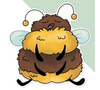 Azeeda 'Sleepy Bumble Bee' White Premium Vinyl Decal Sticker - Waterproof, Durable & Easy to Apply - Ideal for Car Bumpers, Windows, Bins and More (DW00119062)